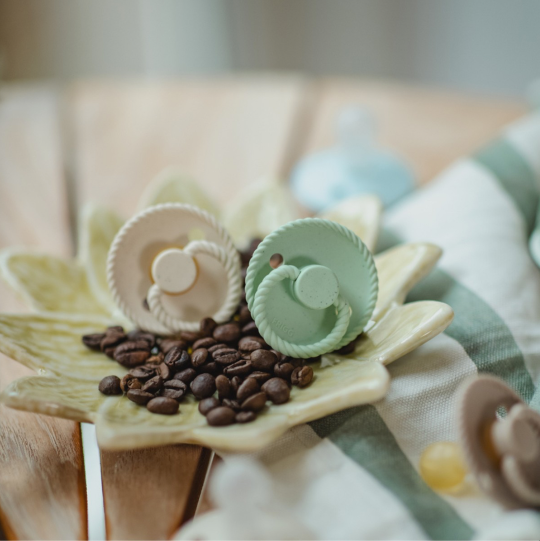 FRIGG Mini Mocha Natural Rubber Latex Pacifiers - Personalisable Baby Products Sold and Personalised by JustBørn