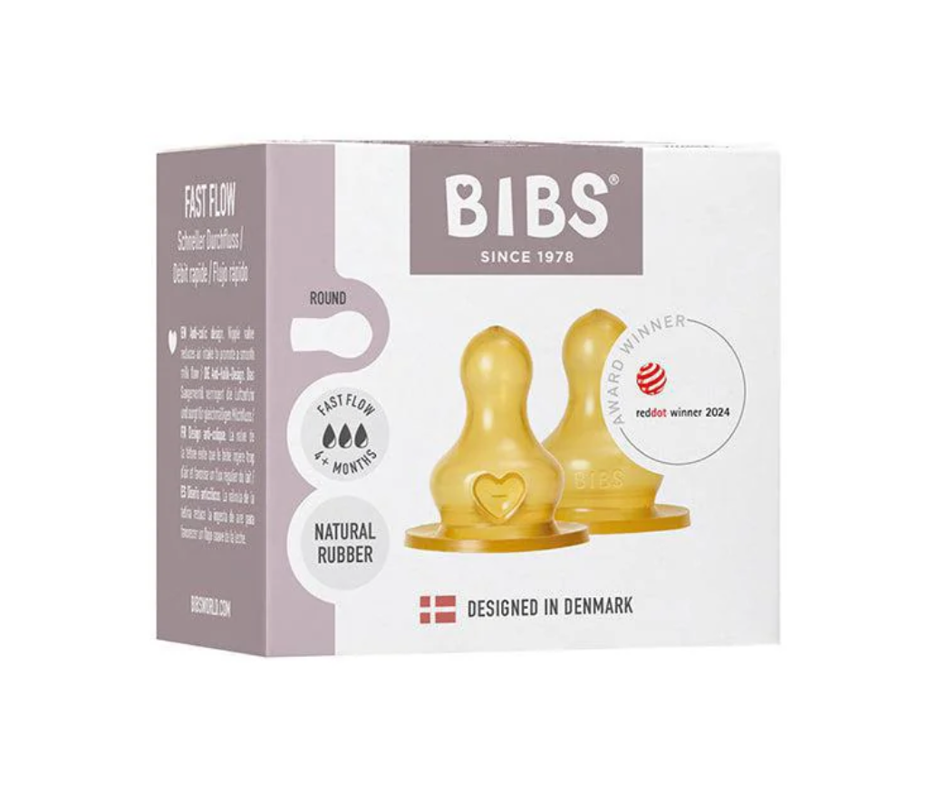 BIBS Bottle Nipple 2 Pack 2 Pack - Fast Flow - Personalisable Baby Products Sold and Personalised by JustBørn