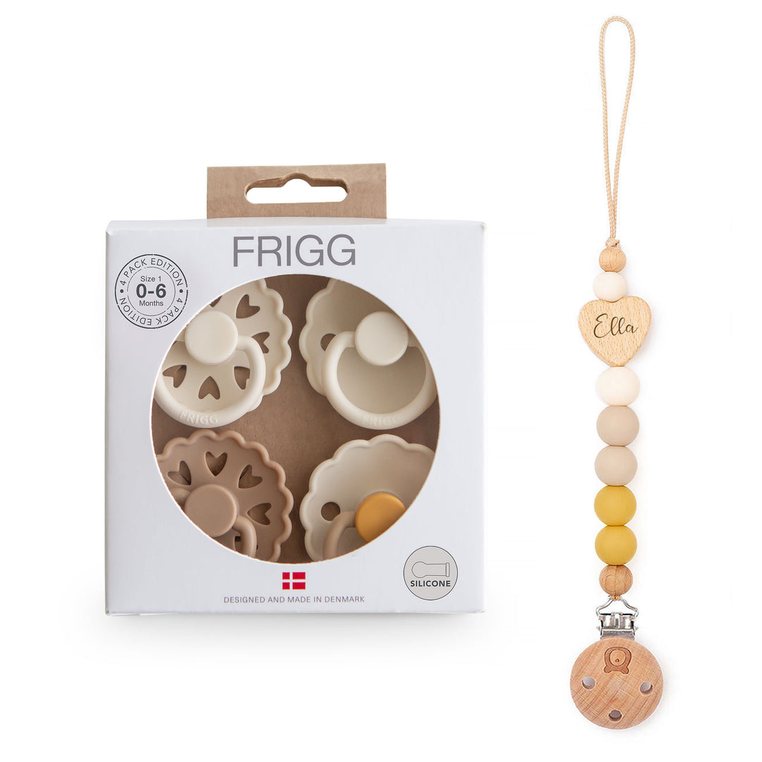 FRIGG Natural Rubber Latex Pacifier Pack of 4 Snowflake Dream Yes - Personalisable Baby Products Sold and Personalised by JustBørn