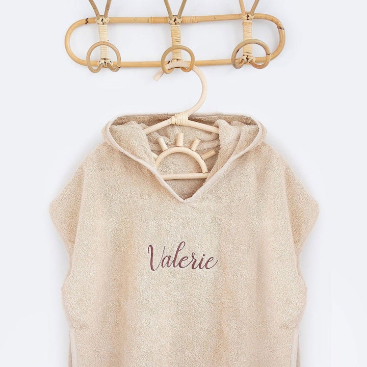 JBØRN Organic Cotton Hooded Poncho Vanilla - Personalisable Baby Products Sold and Personalised by JustBørn