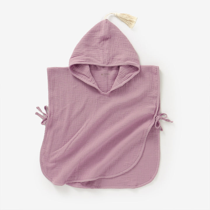 JBØRN Organic Cotton Muslin Hooded Poncho | Personalisable Heather - Personalisable Baby Products Sold and Personalised by JustBørn