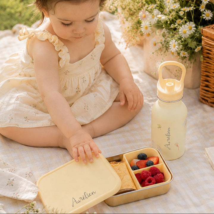 JBØRN Personalised Water Bottle & Lunch Box Set - Personalisable Baby Products Sold and Personalised by JustBørn