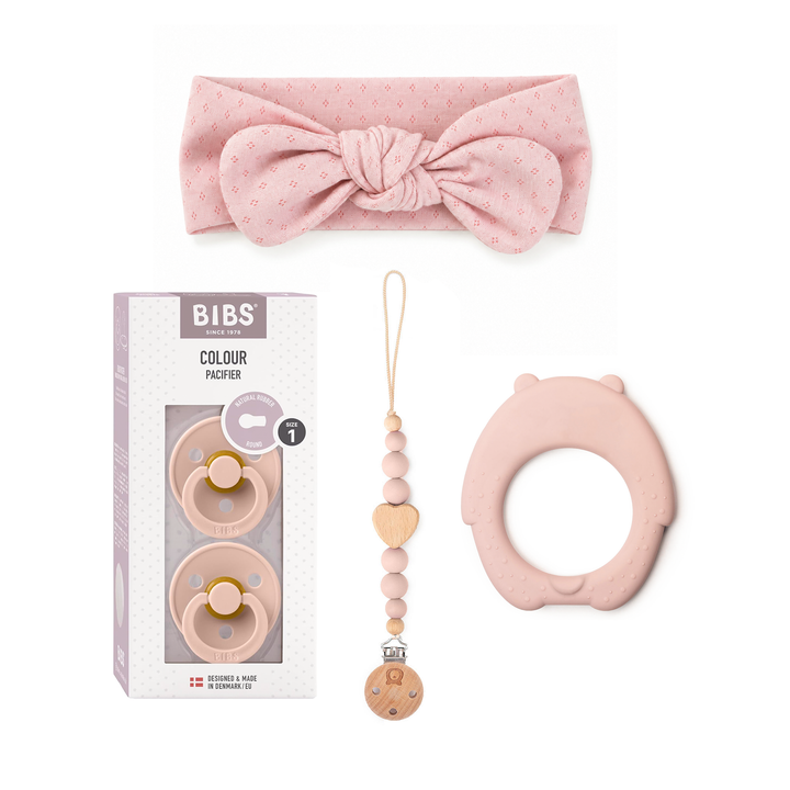 JBØRN Baby Girl Accessories Set | Blush Collection Baby Girl Set | Blush Tones Size 1 (0-6m) - Personalisable Baby Products Sold and Personalised by JustBørn