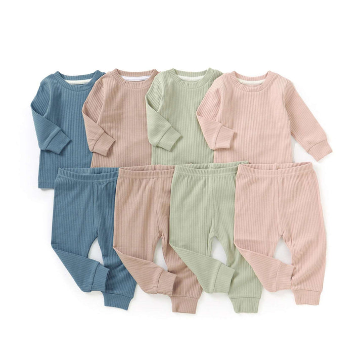 JBØRN Organic Cotton Ribbed Baby Pyjamas - Personalisable Baby Products Sold and Personalised by JustBørn