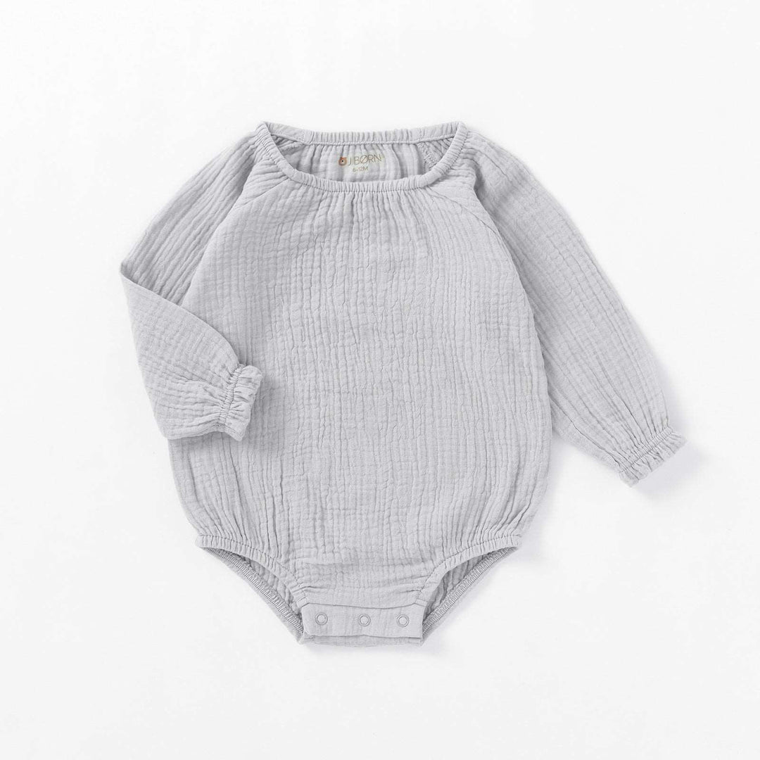 Cloud JBØRN Organic Cotton Muslin Long Sleeve Bodysuit by Just Børn sold by Just Børn