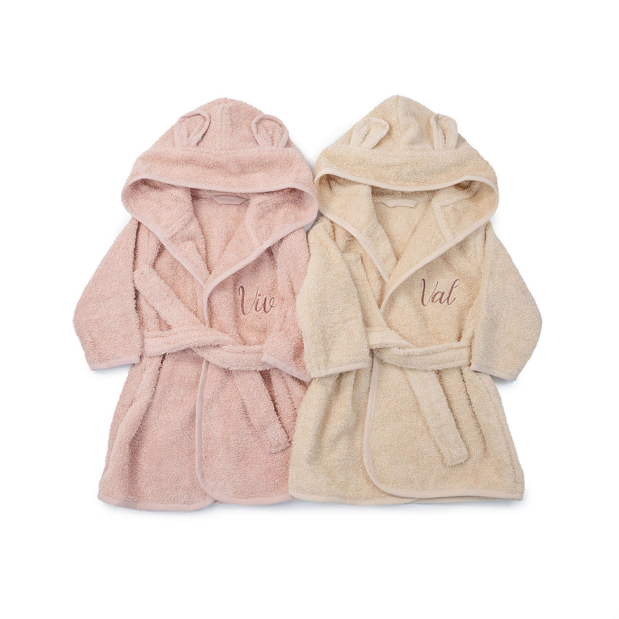 Vanilla JBØRN Organic Cotton Baby Hooded Towelling Bath Robe by Just Børn sold by Just Børn