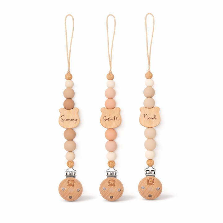 JBØRN Bear Pacifier Clip | Personalised - Personalisable Baby Products Sold and Personalised by JustBørn