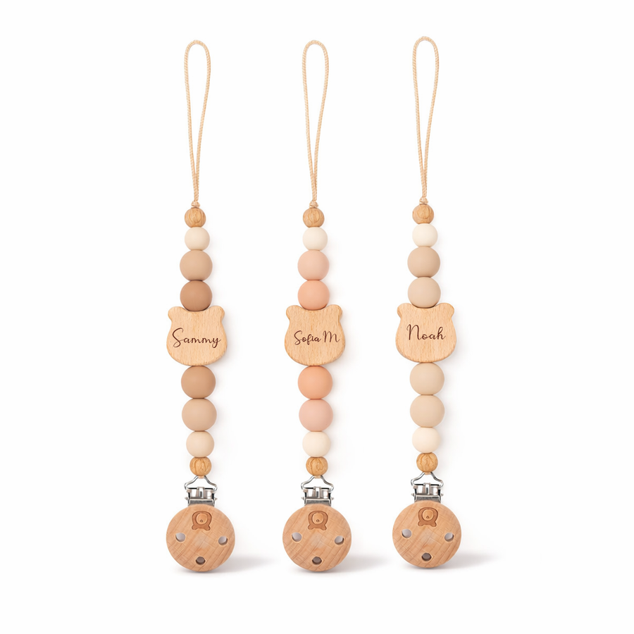 JBØRN Bear Pacifier Clip | Personalised - Personalisable Baby Products Sold and Personalised by JustBørn