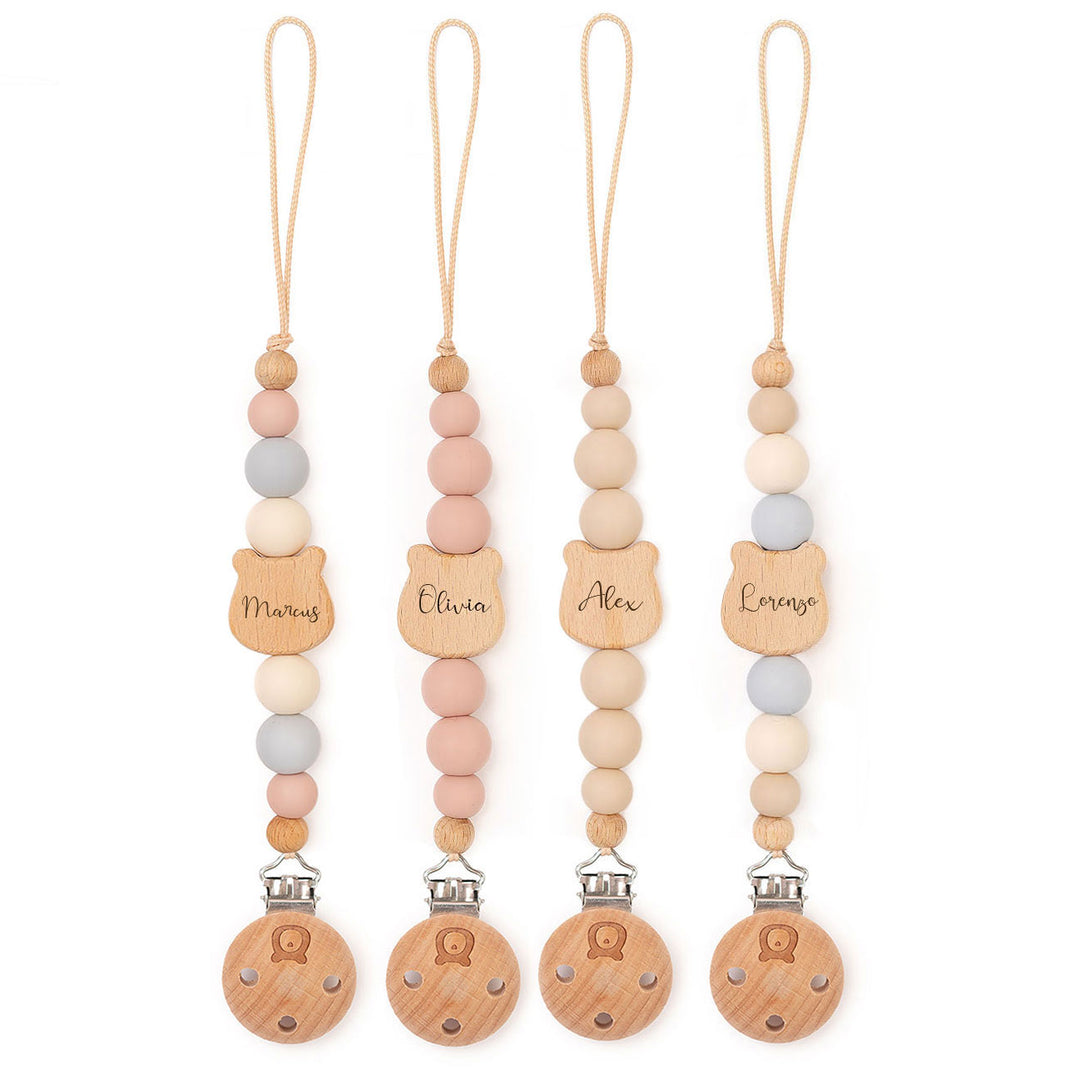 JBØRN Bear Pacifier Clip | Personalised - Personalisable Baby Products Sold and Personalised by JustBørn