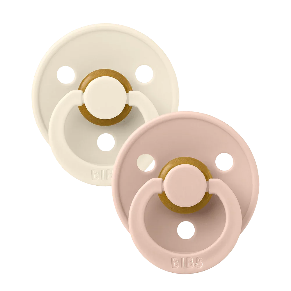 BIBS Colour Anatomical Natural Rubber Latex Pacifiers BIBS Anatomical 2 Pack | Blush & Ivory - Personalisable Baby Products Sold and Personalised by JustBørn