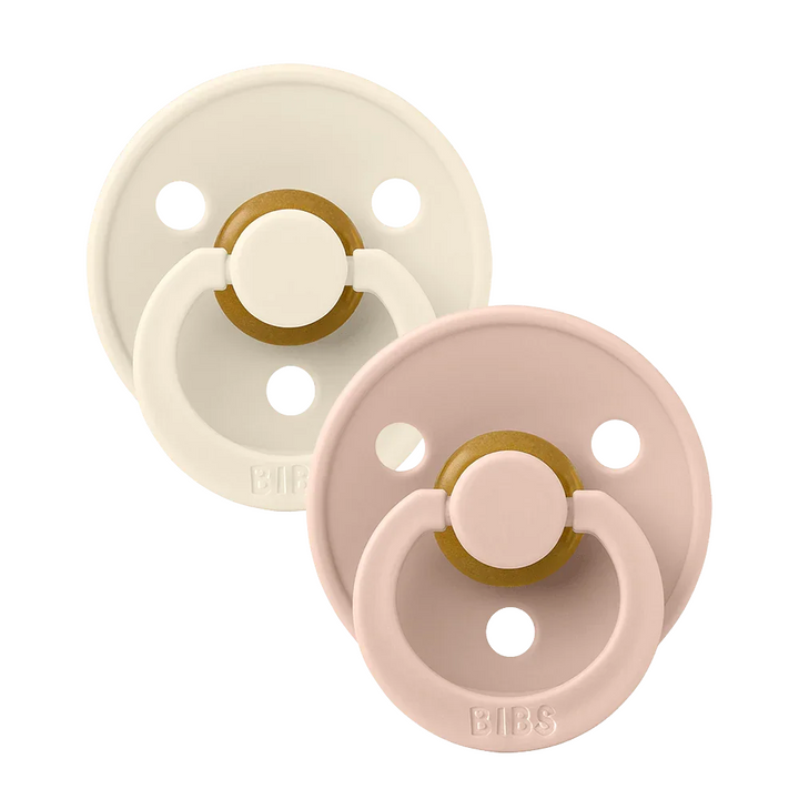 BIBS Colour Anatomical Natural Rubber Latex Pacifiers BIBS Anatomical 2 Pack | Blush & Ivory - Personalisable Baby Products Sold and Personalised by JustBørn