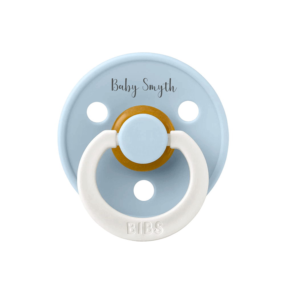 Baby Blue Night Glow BIBS Colour Natural Rubber Latex Pacifiers (Size 1 & 2) | Personalised by BIBS sold by Just Børn
