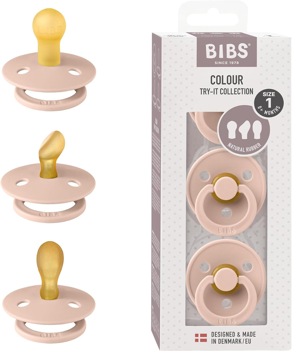 Blush BIBS Colour Pacifiers - Try-It Collection - Pack of 3 by BIBS sold by Just Børn