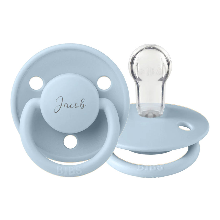 Baby Blue BIBS De Lux Silicone Pacifiers | One Size | Personalisable by BIBS sold by Just Børn
