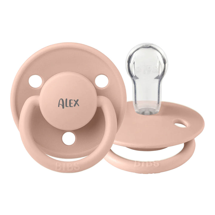 Blush BIBS De Lux Silicone Pacifiers | One Size | Personalisable by BIBS sold by Just Børn
