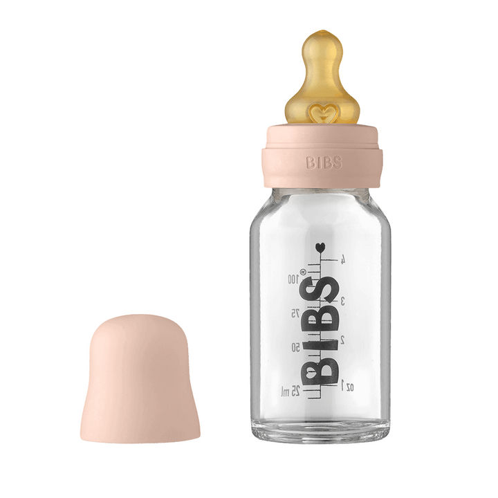 BIBS Baby Glass Bottle Complete Set BIBS Glass Bottle | Blush - Personalisable Baby Products Sold and Personalised by JustBørn