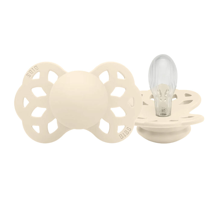 Ivory BIBS Infinity Symmetrical Silicone Pacifiers | Personalisable by BIBS sold by Just Børn