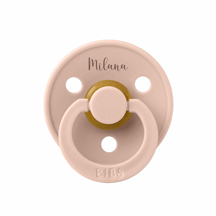 Blush BIBS Colour Pacifier | Personalised by BIBS sold by Just Børn