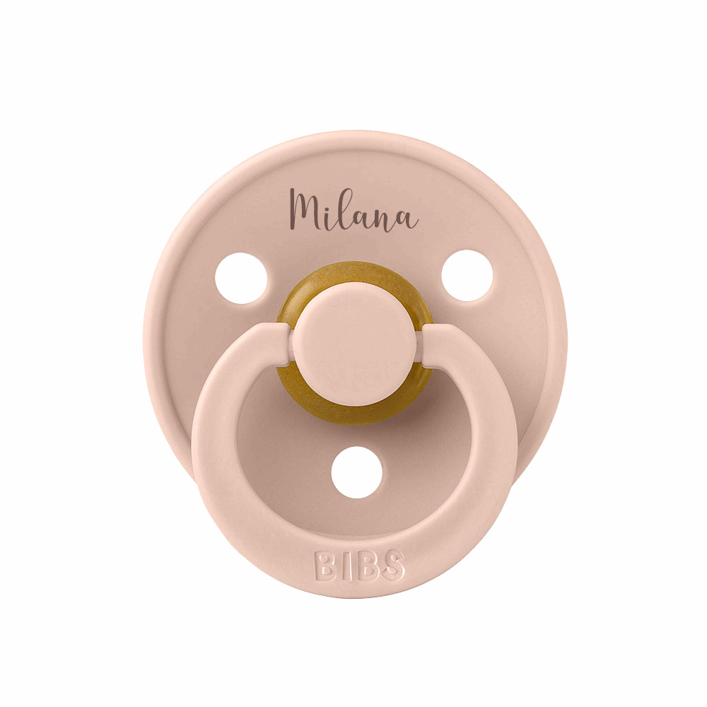 Blush BIBS Colour Natural Rubber Latex Pacifiers (Size 1 & 2) | Personalised by BIBS sold by Just Børn