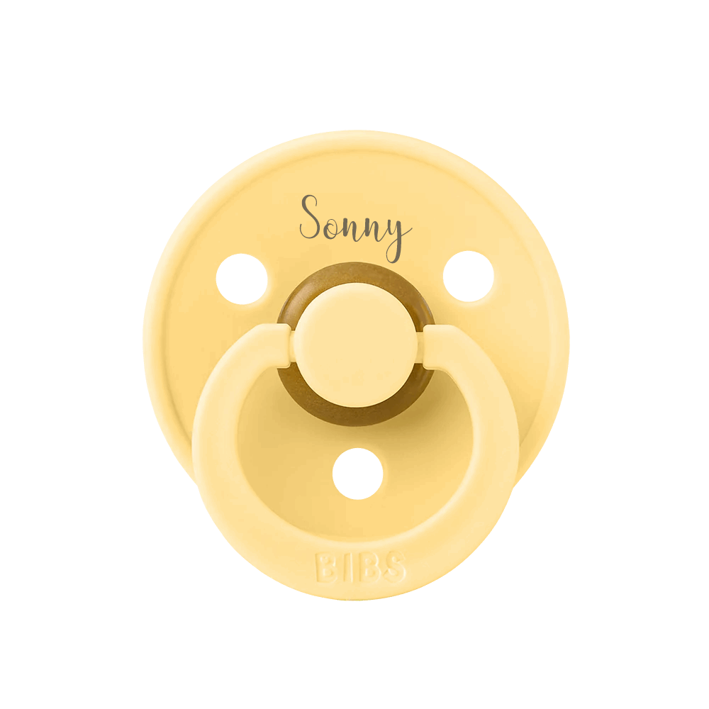 Pale Butter BIBS Colour Pacifier | Personalised by BIBS sold by Just Børn