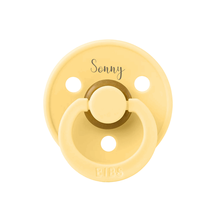 Pale Butter BIBS Colour Pacifier | Personalised by BIBS sold by Just Børn
