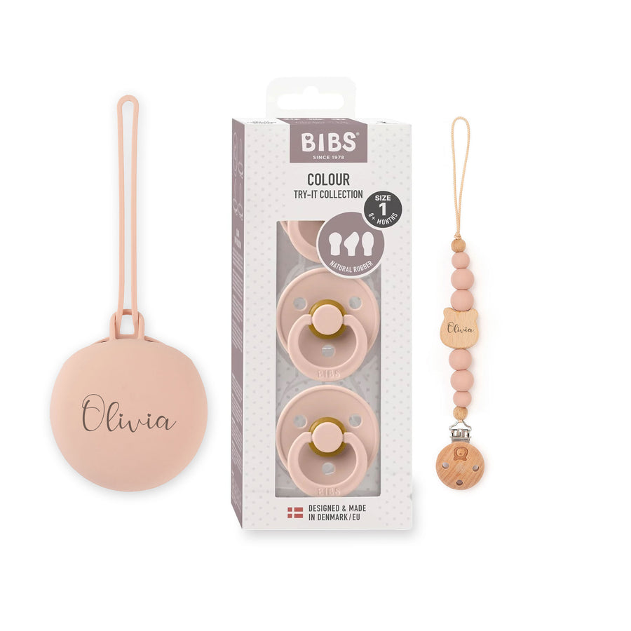JBØRN x BIBS Gift Box | Baby's First Pacifier Pack & Holders Set - Personalisable Baby Products Sold and Personalised by JustBørn