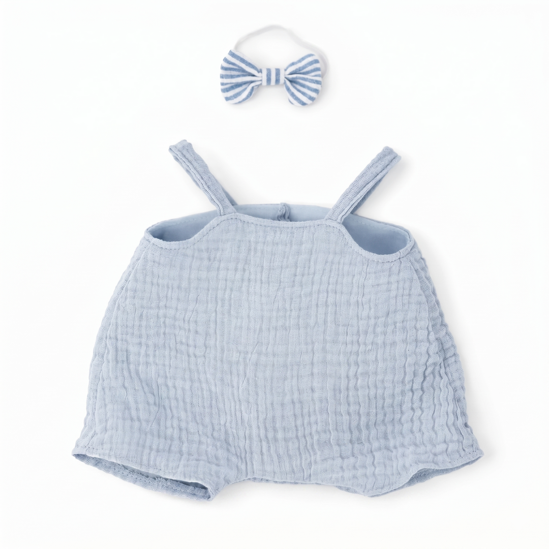 JBØRN Personalised Soft Toy Outfit Blue Soft Toy Dungaree Outfit - Personalisable Baby Products Sold and Personalised by JustBørn