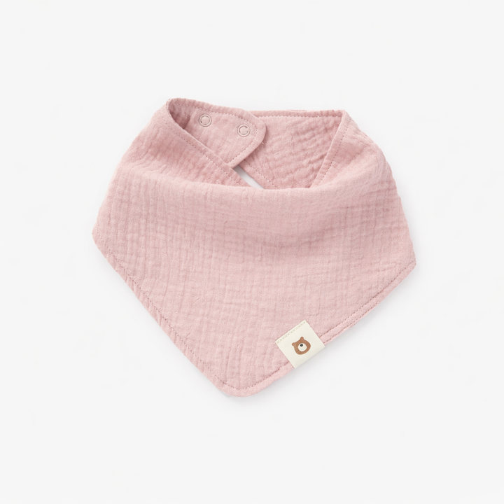JBØRN Organic Cotton Muslin Baby Dribble Bib Blush Muslin Bib - Personalisable Baby Products Sold and Personalised by JustBørn