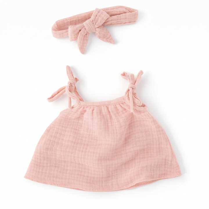 JBØRN Personalised Soft Toy Outfit Blush Soft Toy Dress Outfit - Personalisable Baby Products Sold and Personalised by JustBørn