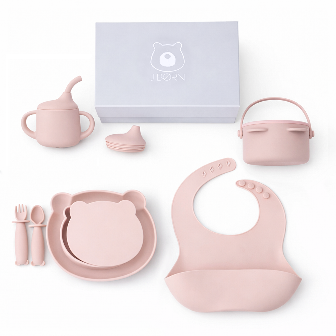 JBØRN Baby Weaning Full Essentials Gift Box Blush - Personalisable Baby Products Sold and Personalised by JustBørn