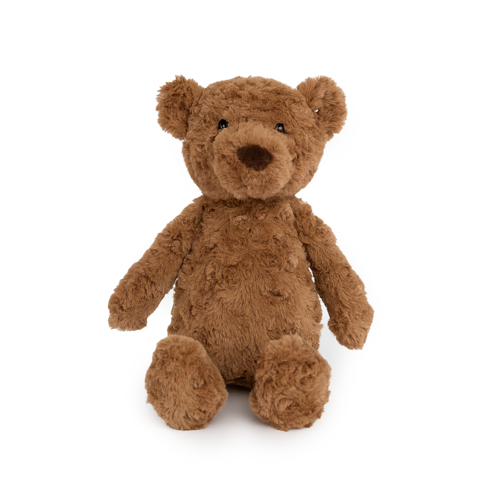 JBØRN Brown Teddy Bear Soft Toy with Personalised Outfit - Personalisable Baby Products Sold and Personalised by JustBørn