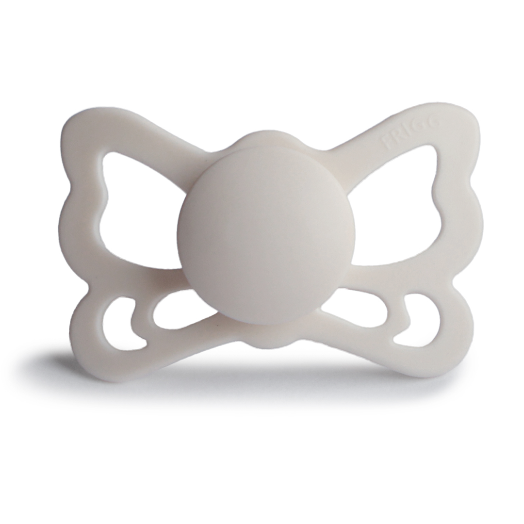 FRIGG Butterfly Anatomical Silicone Pacifiers | Personalised Butterfly Silver Gray Size 2 (6-18 Months) - Personalisable Baby Products Sold and Personalised by JustBørn