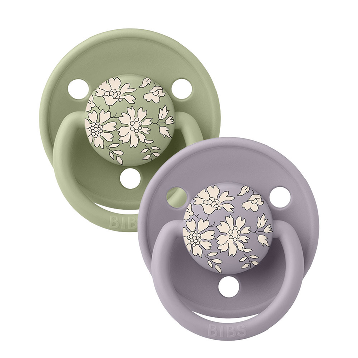 BIBS x LIBERTY De Lux One Size Silicone Pacifiers - 2 Pack Capel Sage Mix - Personalisable Baby Products Sold and Personalised by JustBørn