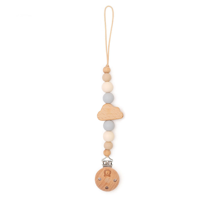 JBØRN Cloud Pacifier Clip Powder Blue & Cream No - Personalisable Baby Products Sold and Personalised by JustBørn