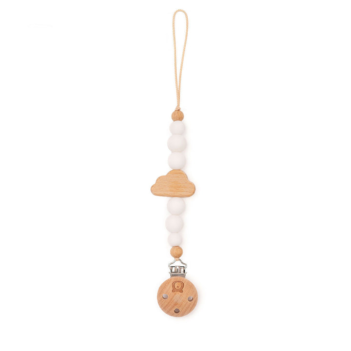 JBØRN Cloud Pacifier Clip White No - Personalisable Baby Products Sold and Personalised by JustBørn