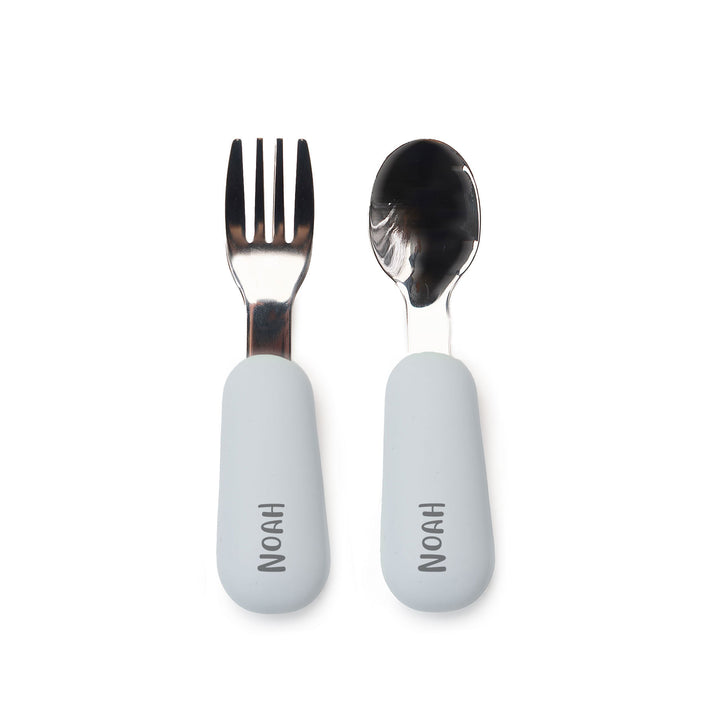 JBØRN Stainless Steel Cutlery Set Cloud - Personalisable Baby Products Sold and Personalised by JustBørn