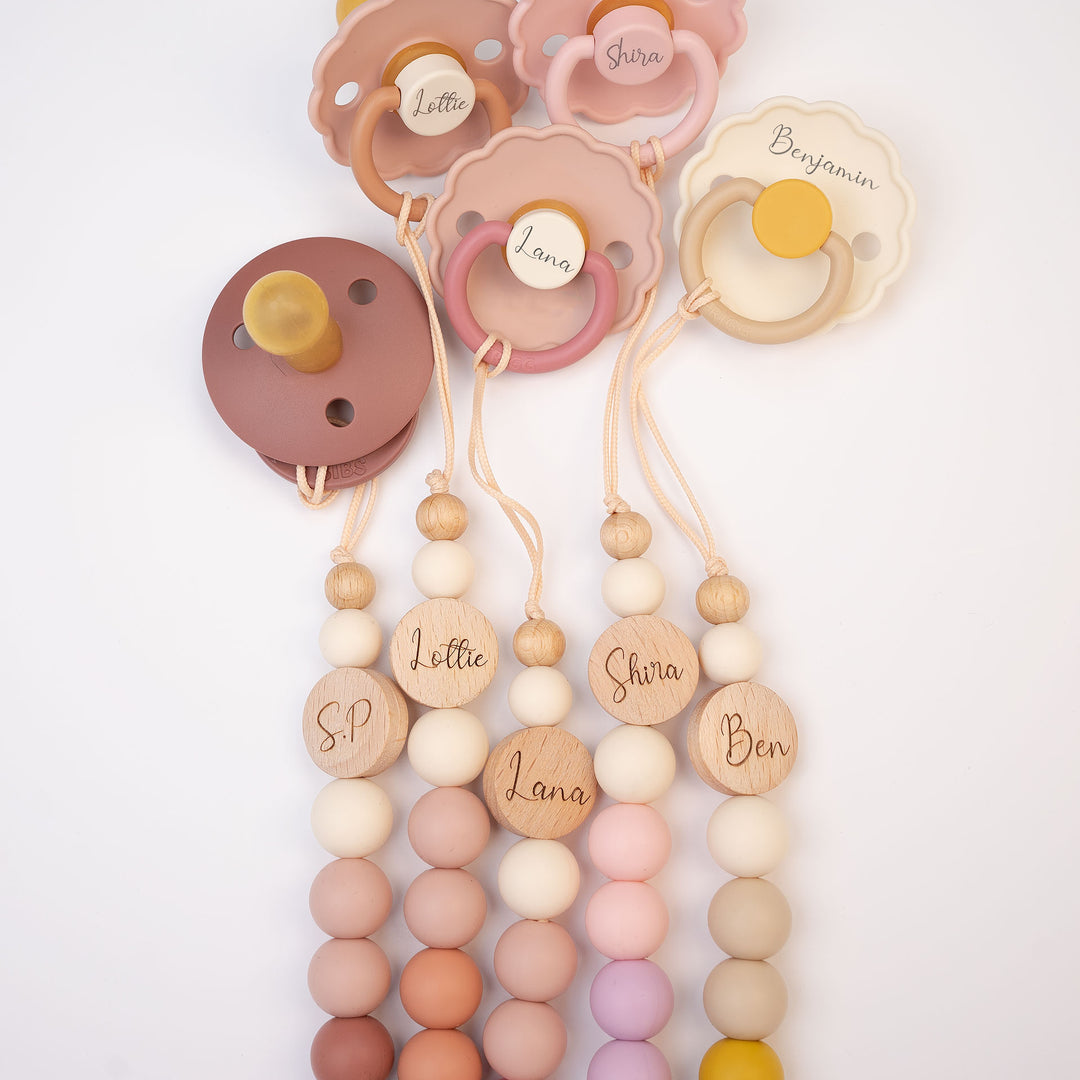 Cotton Candy JBØRN Colour Block Pacifier Clip by Just Børn sold by Just Børn