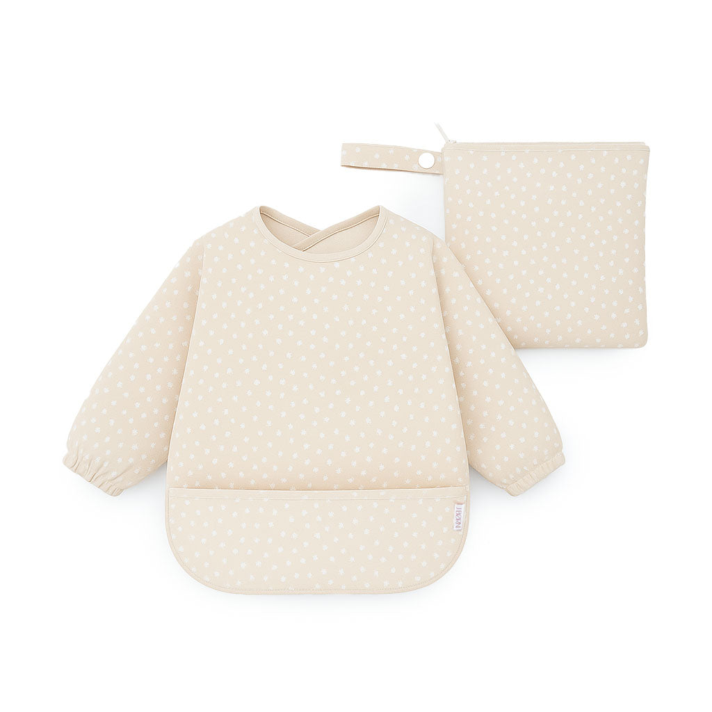 JBØRN Long Sleeve Baby Feeding Bib with Personalised Travel Bag Confetti - Personalisable Baby Products Sold and Personalised by JustBørn