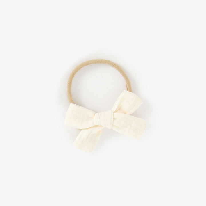 Cream JBØRN Muslin Baby Bow Headband by Just Børn sold by Just Børn