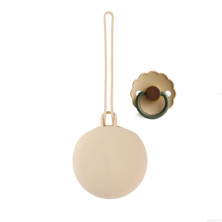Frigg Rubber Latex Pacifier & JBØRN Pod Daisy Acorn & Sandstone Pod - Personalisable Baby Products Sold and Personalised by JustBørn