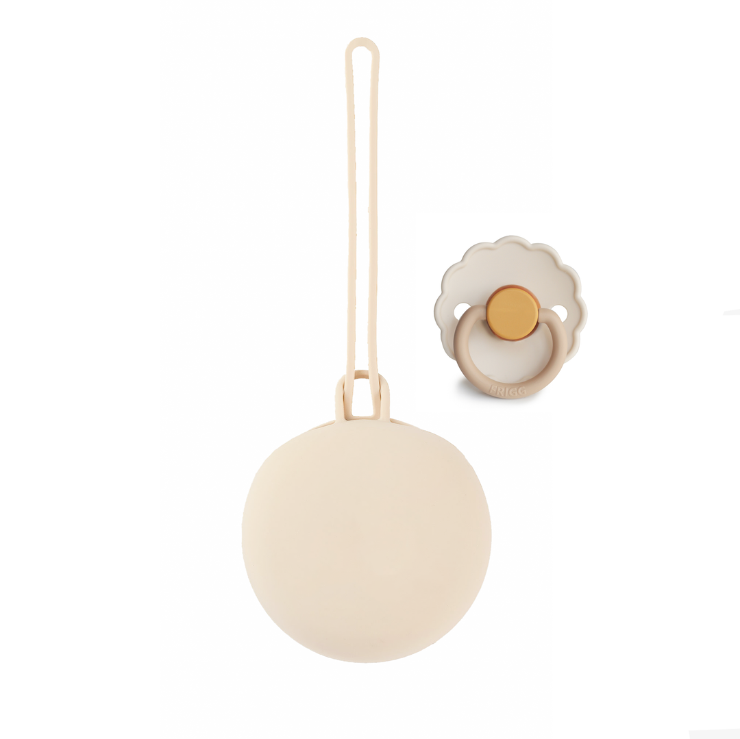 Frigg Rubber Latex Pacifier & JBØRN Pod Daisy Chamomile & Cream Pod - Personalisable Baby Products Sold and Personalised by JustBørn