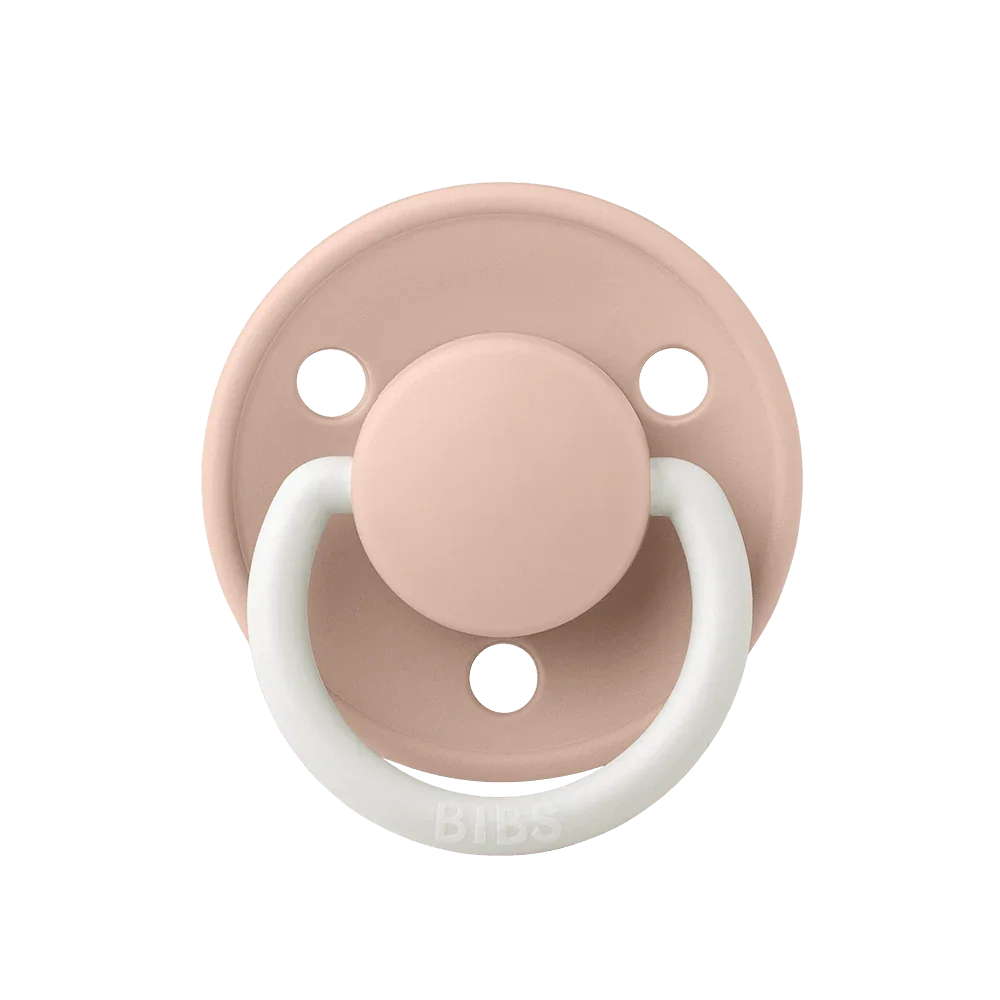BIBS De Lux Natural Rubber Latex Pacifiers De Lux Blush Night Glow - Personalisable Baby Products Sold and Personalised by JustBørn