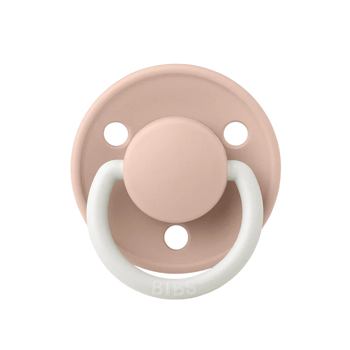 BIBS De Lux Natural Rubber Latex Pacifiers De Lux Blush Night Glow - Personalisable Baby Products Sold and Personalised by JustBørn