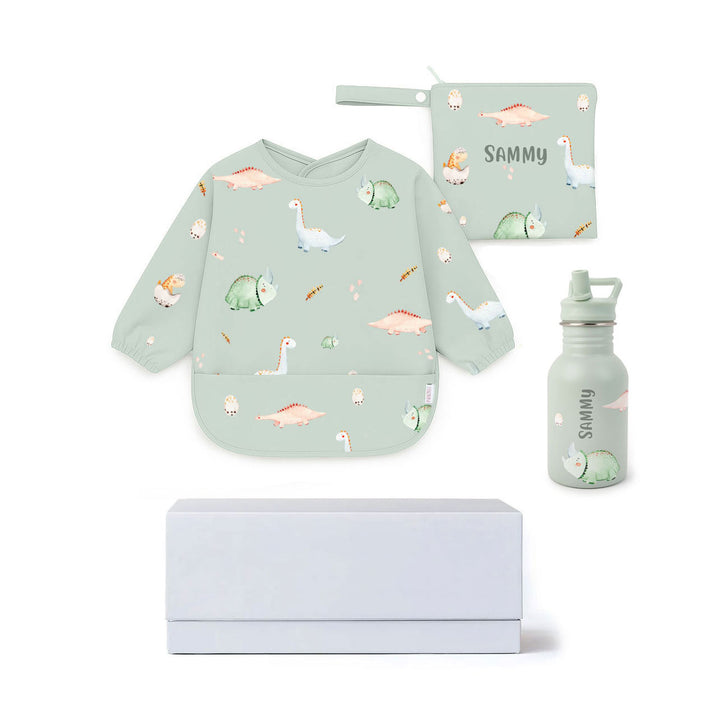 JBØRN First Birthday Gift | Personalised Water Bottle & Matching Sleeved Bib - Personalisable Baby Products Sold and Personalised by JustBørn