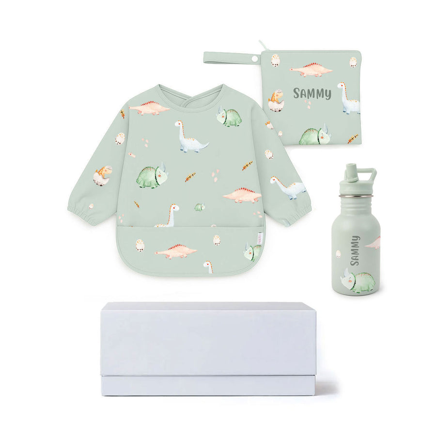 JBØRN First Birthday Gift | Personalised Water Bottle & Matching Sleeved Bib - Personalisable Baby Products Sold and Personalised by JustBørn