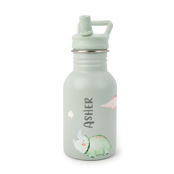 JBØRN Personalised Stainless Steel Kids Water Bottle Dinosaurs - Personalisable Baby Products Sold and Personalised by JustBørn