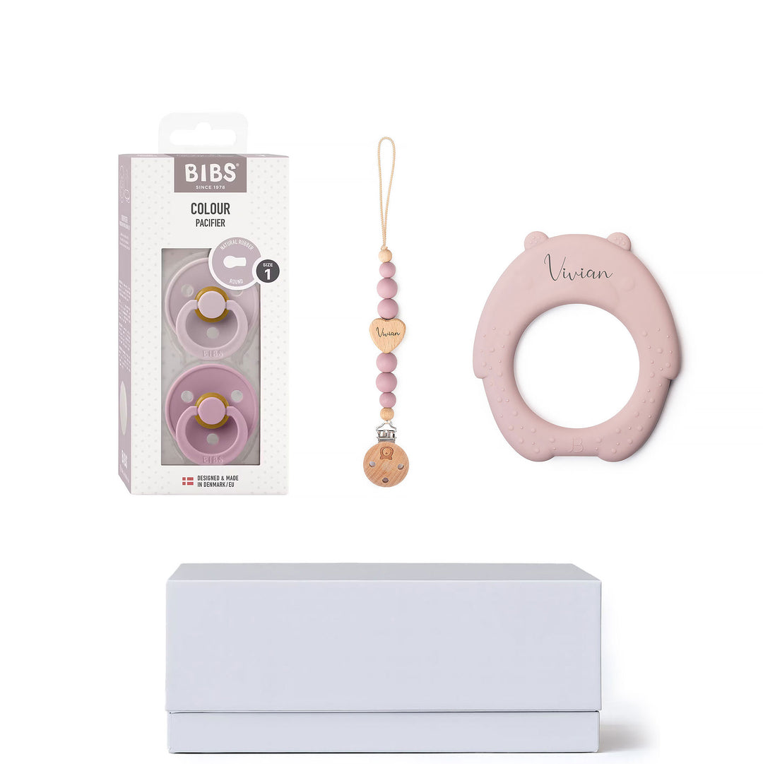 JBØRN Teether & BIBS Pacifiers Gift Box Size 1 (0-6 months) Add Gift Box - Personalisable Baby Products Sold and Personalised by JustBørn