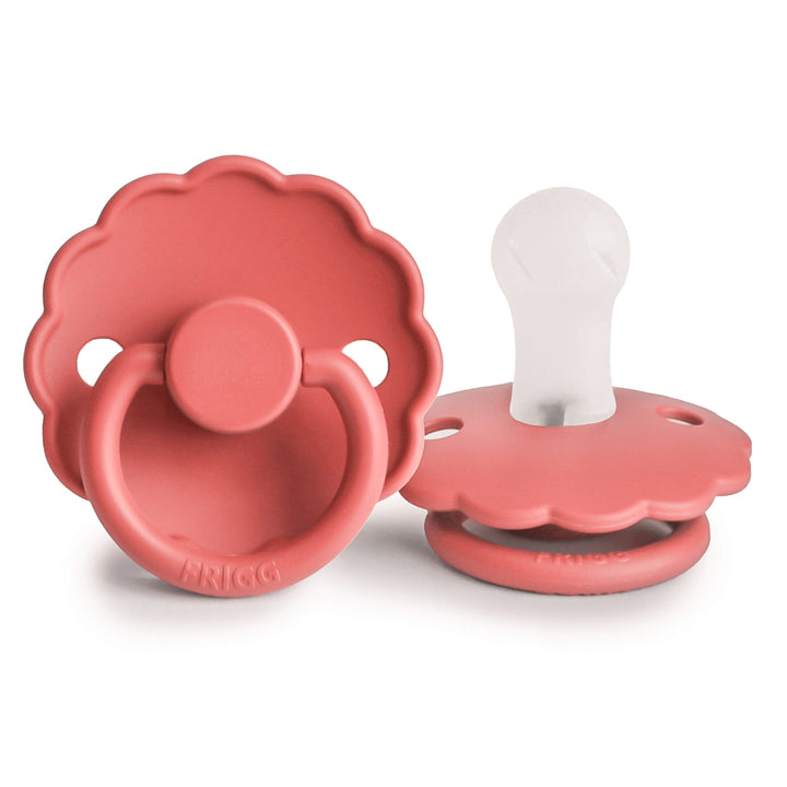 FRIGG Daisy Silicone Pacifiers Poppy - Personalisable Baby Products Sold and Personalised by JustBørn