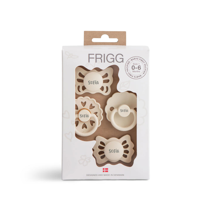 FRIGG Baby's First Pacifier Pack Floral Heart - Cream Yes - Personalisable Baby Products Sold and Personalised by JustBørn