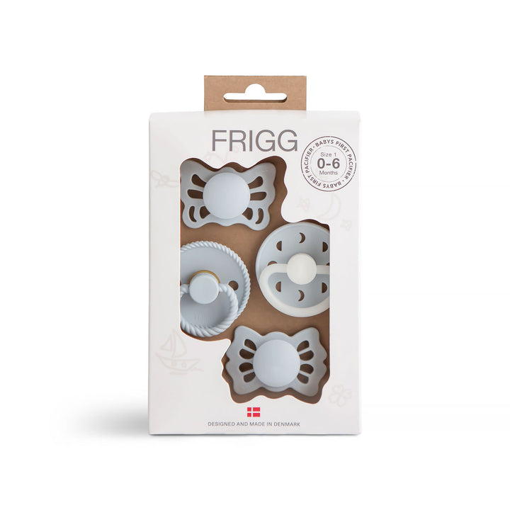 FRIGG Baby's First Pacifier Pack Moonlight Sailing - Powder Blue No - Personalisable Baby Products Sold and Personalised by JustBørn